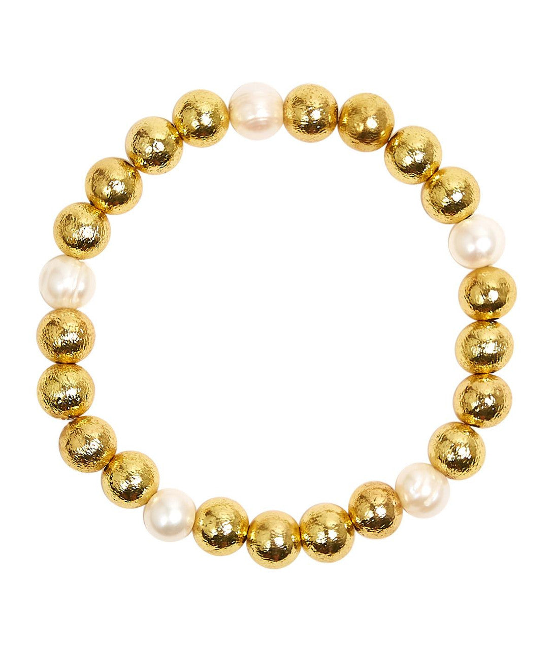 Lisi Lerch 8mm Pearl and Gold Bracelet