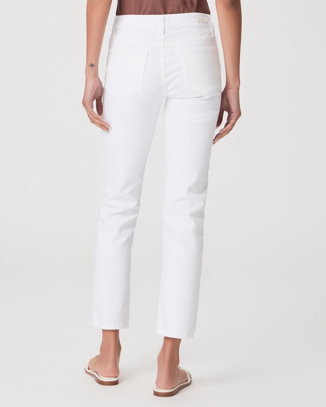 Paige Jeans Exposed Ankle Broken Hem Crisp White