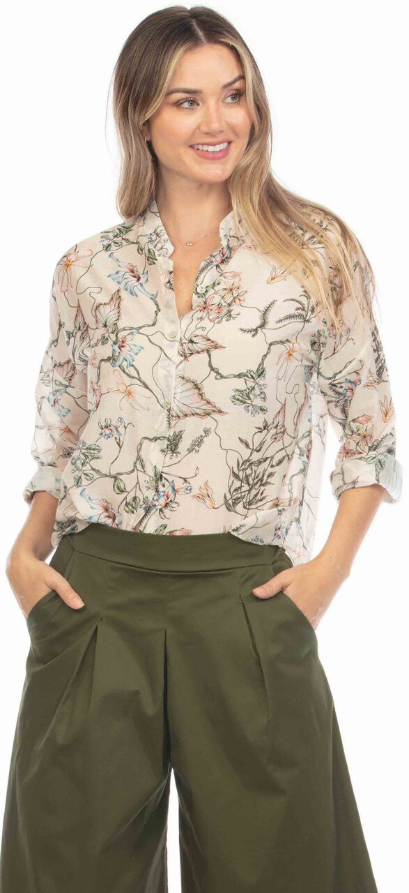 Flora Ashley Printed Vine Blouse