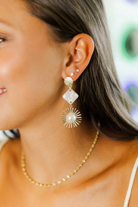 Acrylic Diamond Starburst Drop Earring