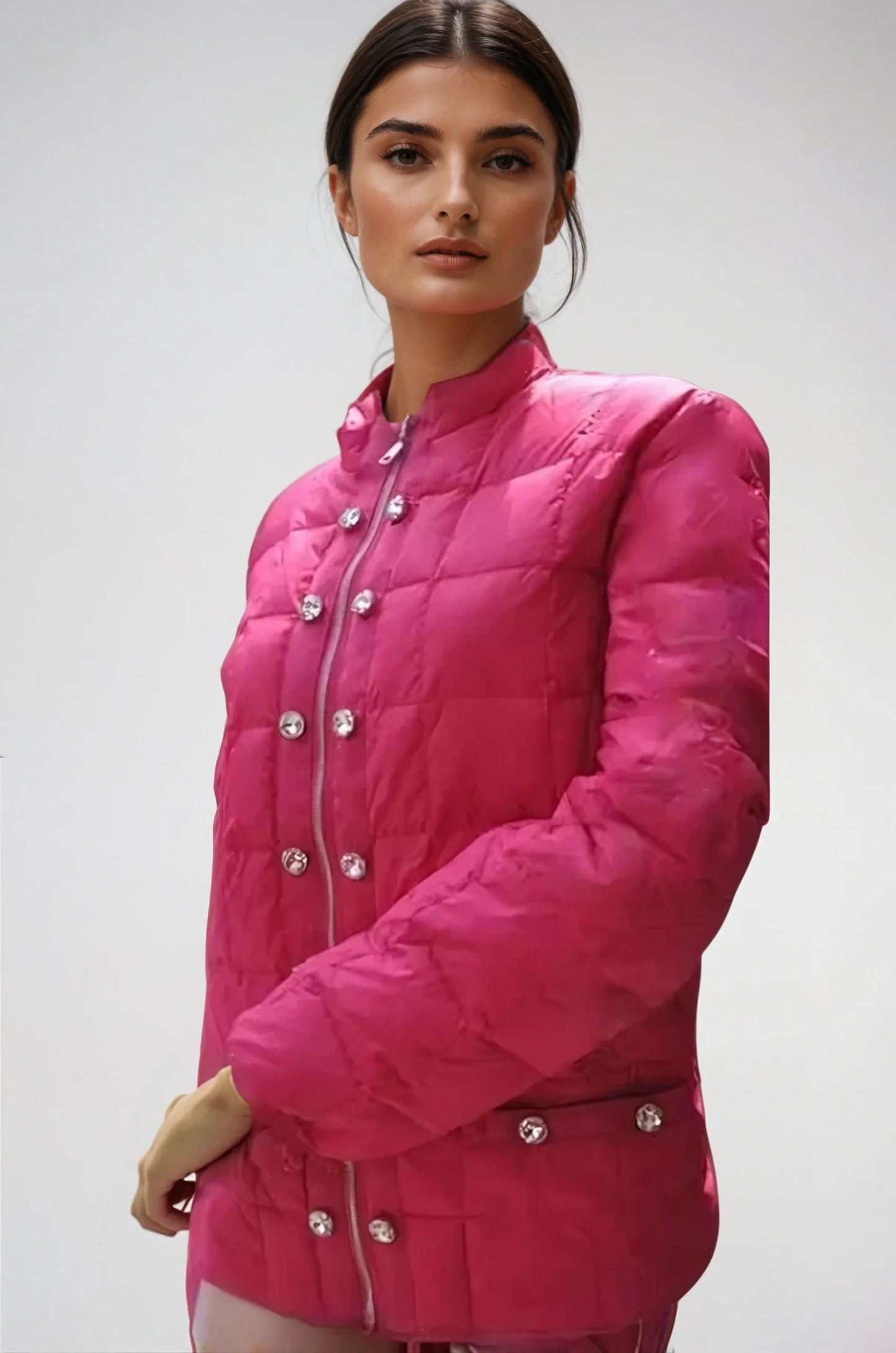 Ciao Milano Hot Pink Puffer Down Jacket