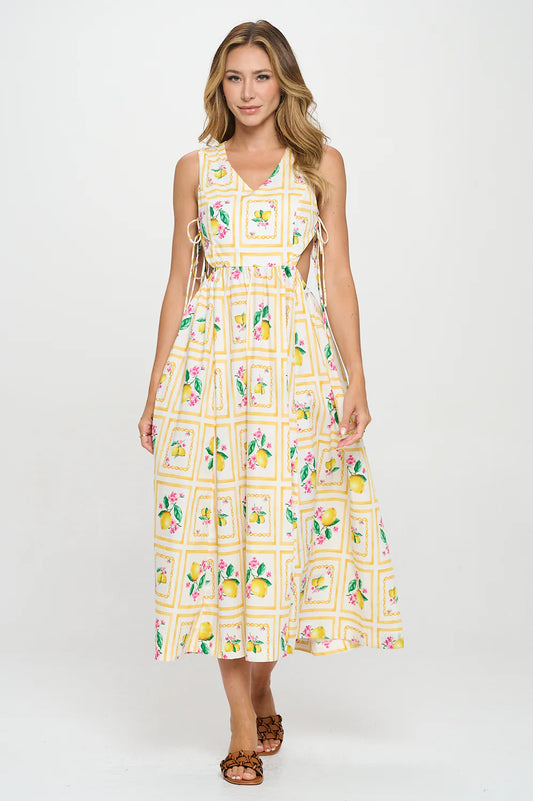 Santorini Citrus Maxi Dress