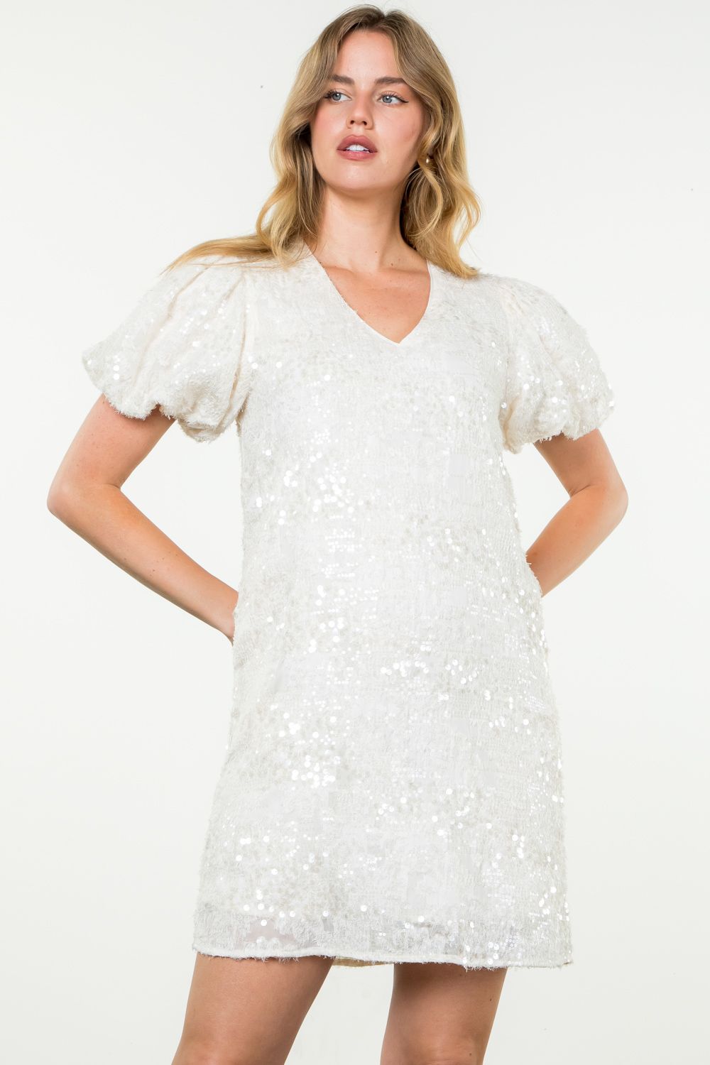 THML Cream Sequin Dress