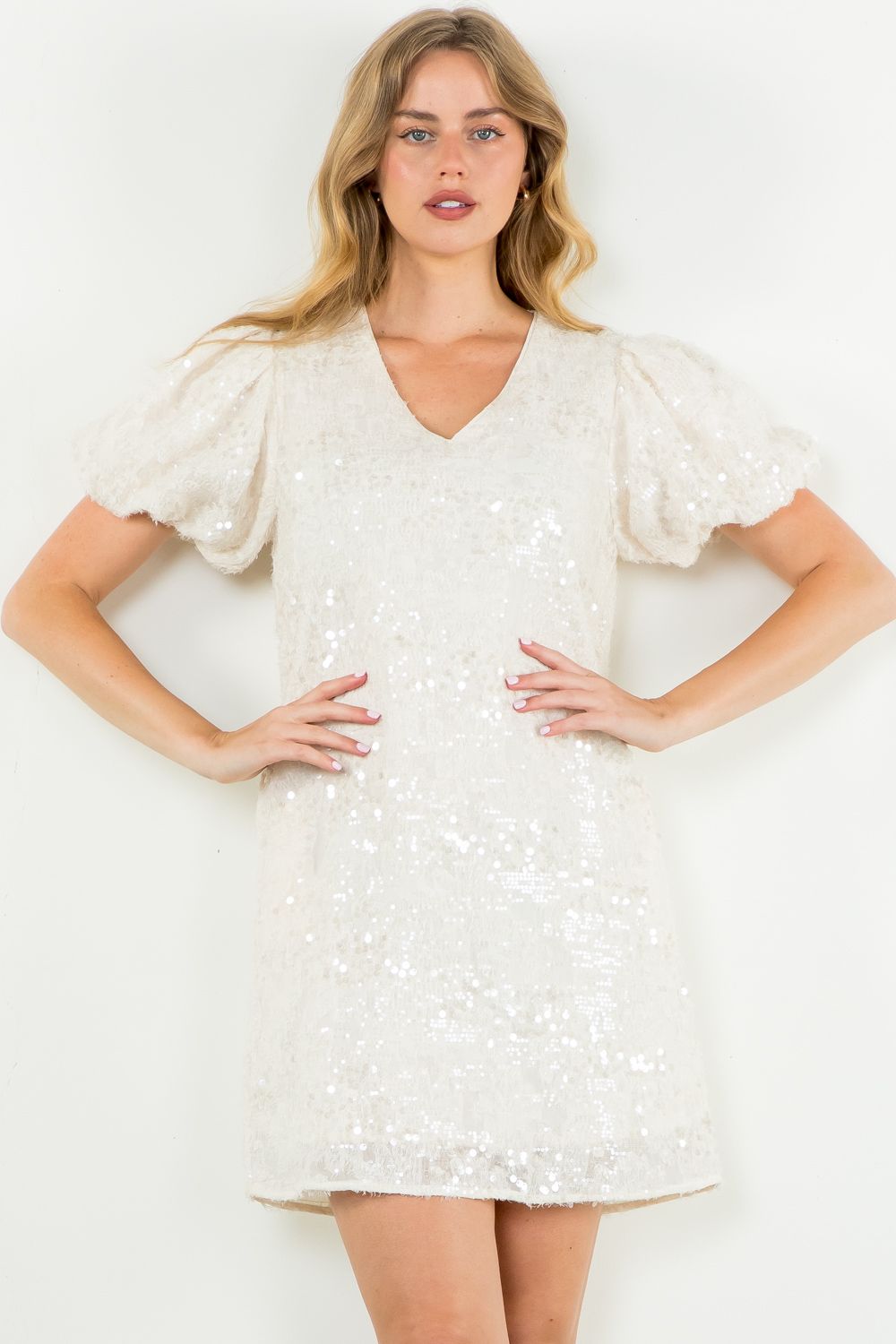 THML Cream Sequin Dress