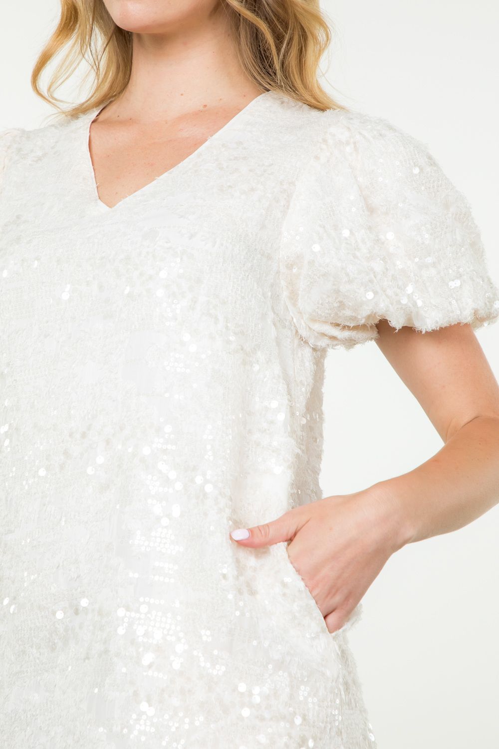 THML Cream Sequin Dress